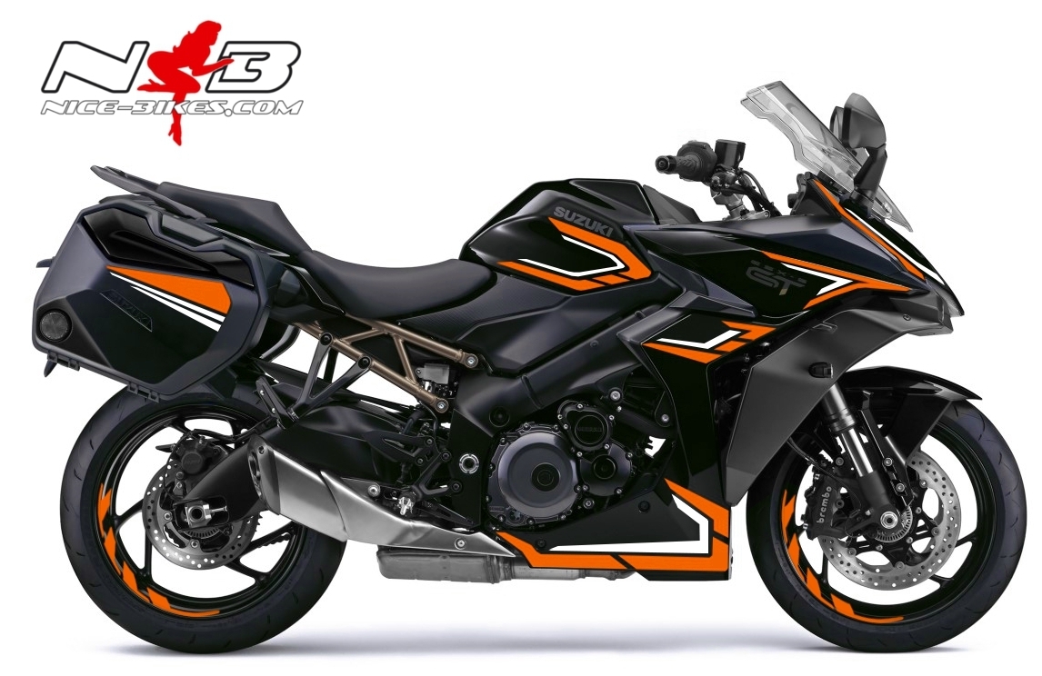 Motorrad Foliendesigns und Dekore - Foliendesign GSX-S1000GT Evil Orange 2022 - S.GSXS1GT.S.22.034 Evil Orange Foliendesign GSX-S1000GT Evil Orange 2022