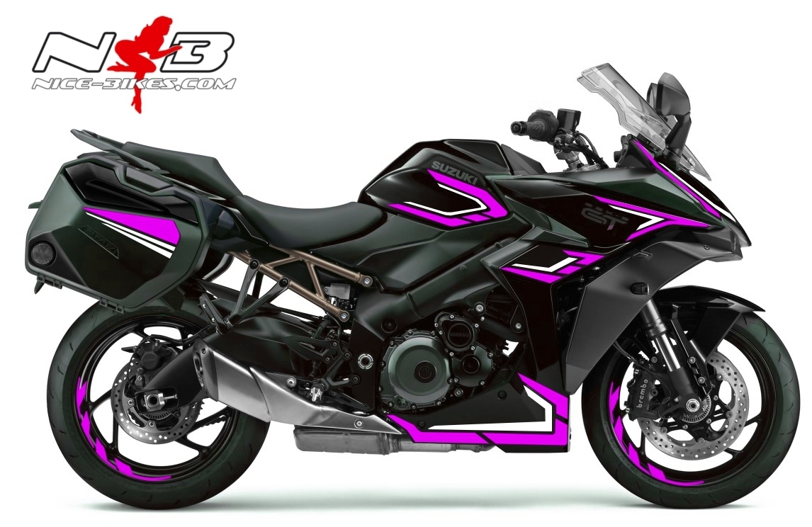 Motorrad Foliendesigns und Dekore - Foliendesign GSX-S1000GT Pretty Pink 2022 - S.GSXS1GT.S.22.077 Pink Lady Foliendesign GSX-S1000GT Pretty Pink 2022