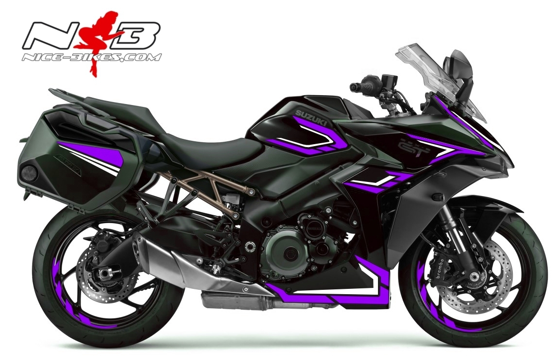 Motorrad Foliendesigns und Dekore - Foliendesign GSX-S1000GT Manga Violett 2022 - S.GSXS1GT.S.22.080 Manga Violett Foliendesign GSX-S1000GT Manga Violett 2022