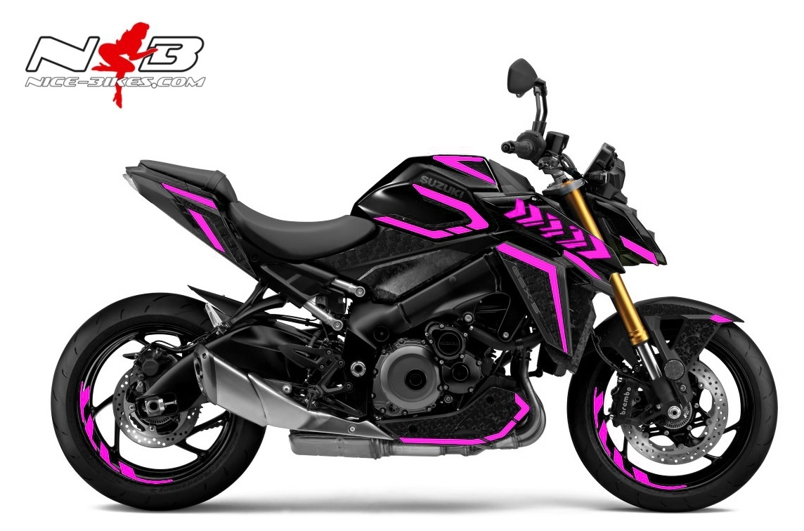 Motorrad Foliendesigns und Dekore - Foliendesign GSX-S1000 Pretty Pink - S.GSXS1 .22.077 Pretty Pink Foliendesign GSX-S1000 Pretty Pink