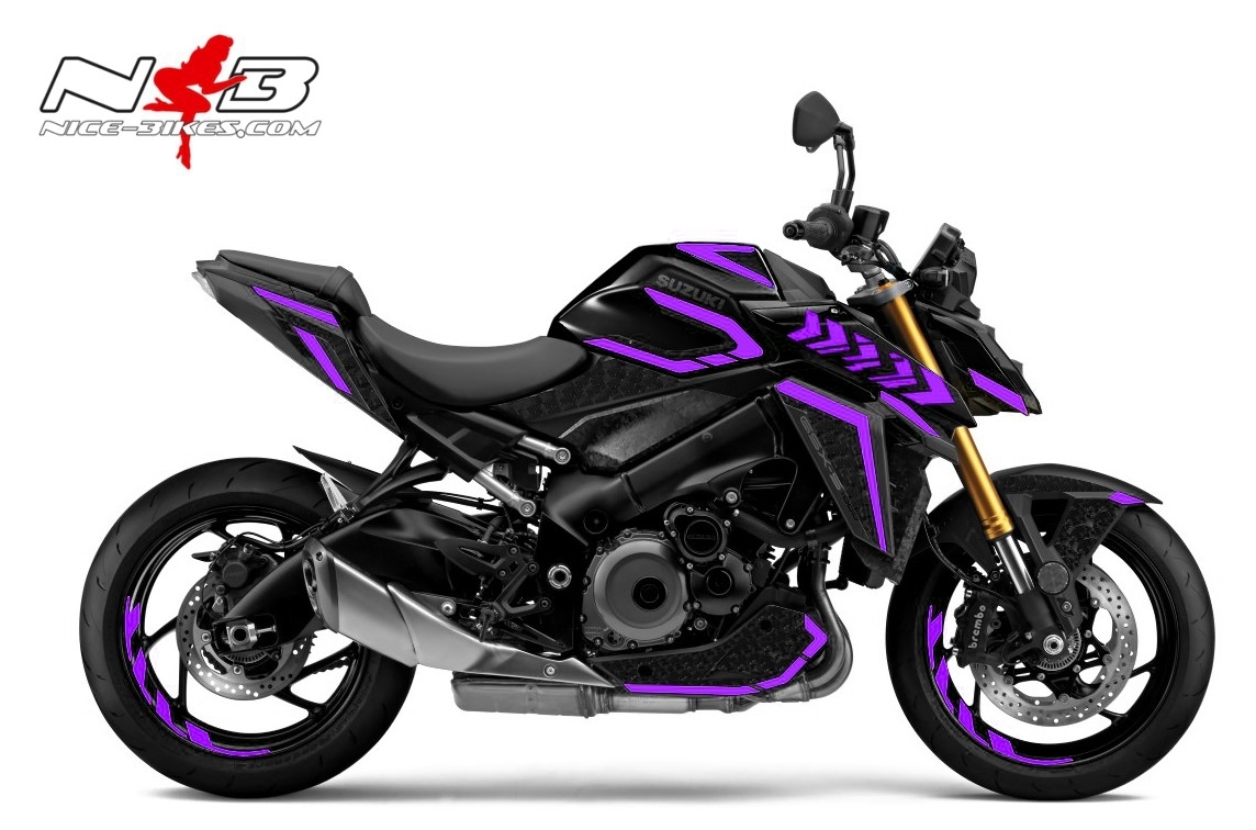 Motorrad Foliendesigns und Dekore - Foliendesign GSX-S1000 Manga Violett - S.GSXS1 .22.080 Manga Voilett Foliendesign GSX-S1000 Manga Violett