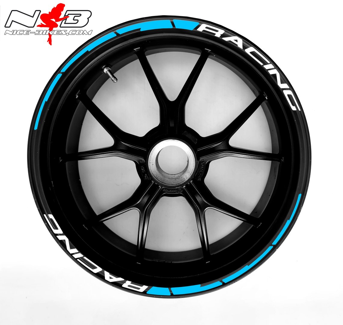 Motorrad Foliendesigns und Dekore - Felgendekor SPEED RACING Light Blue - SP.Racing.23.053 Light Blue Felgendekor SPEED RACING Light Blue