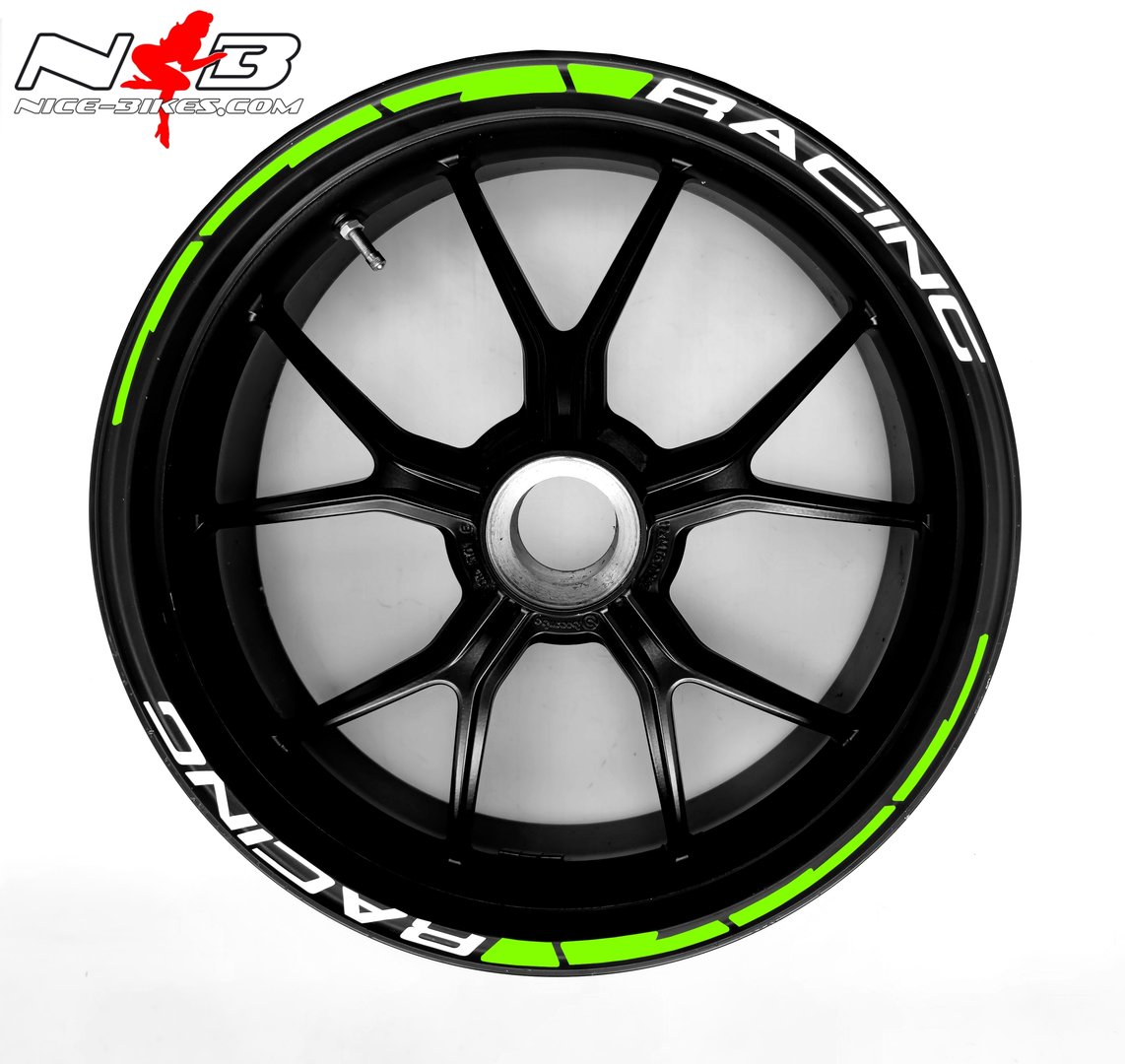 Motorrad Foliendesigns und Dekore - Felgendekor SPEED RACING Limegreen - SP.Racing.23.064 Limegreen Felgendekor SPEED RACING Limegreen