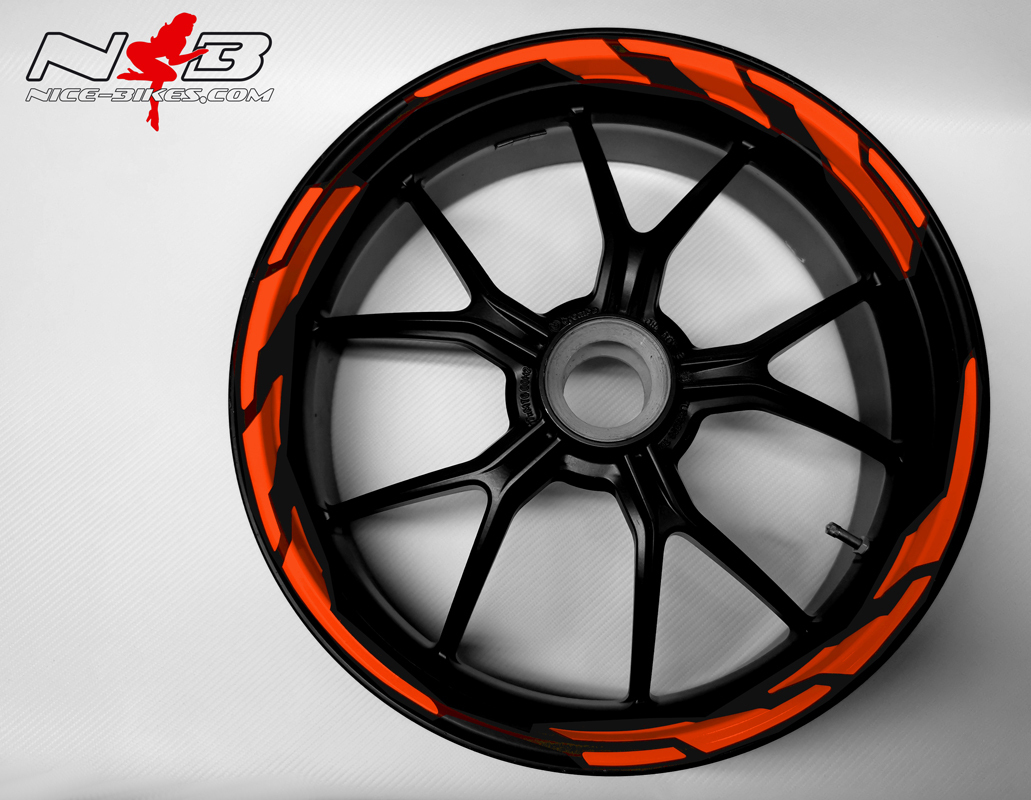 Motorrad Foliendesigns und Dekore - Speed Felgendekor Evil Orange - SPEED Evil Orange 034 Speed Felgendekor Evil Orange