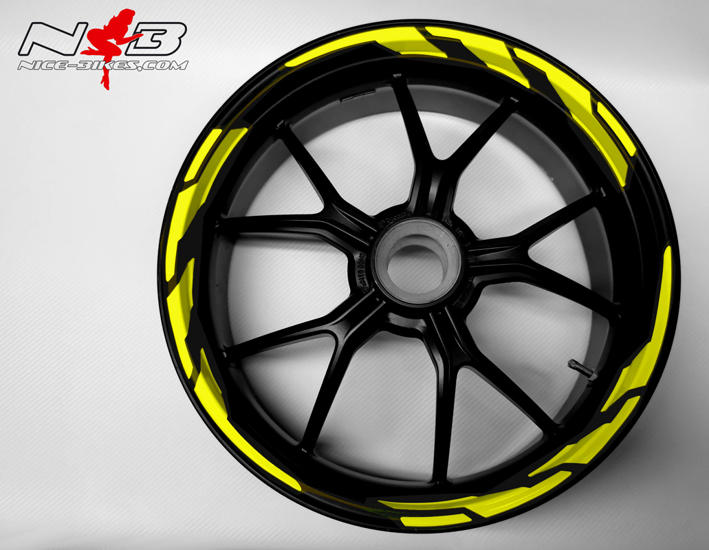 Motorrad Foliendesigns und Dekore - Speed Felgendekor Hornet Yellow - SPEED Hornet Yellow 021 Speed Felgendekor Hornet Yellow