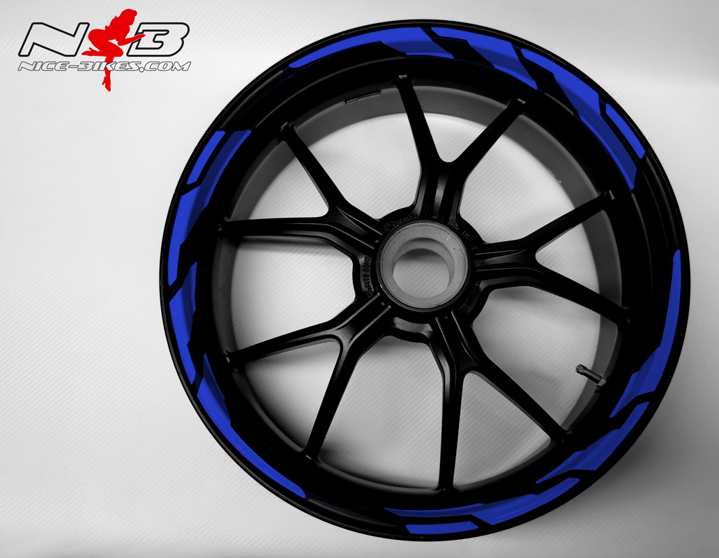Motorrad Foliendesigns und Dekore - Speed Felgendekor Racing Blue - SPEED Racing Blau 057 Speed Felgendekor Racing Blue