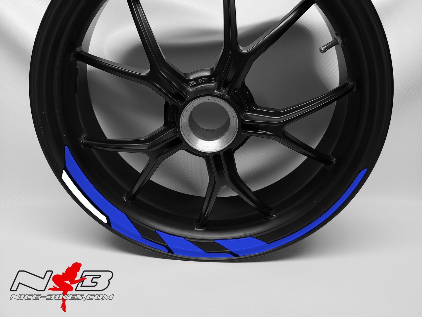Motorrad Foliendesigns und Dekore - Poseidon Felgendekor blau/weiß - SPEED blau weiss Poseidon Felgendekor blau/weiß