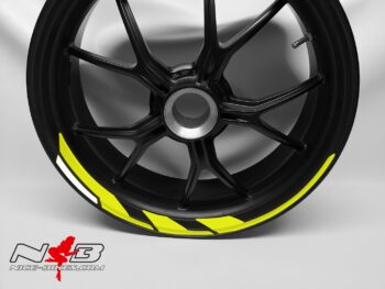 Motorrad Foliendesigns und Dekore - Shop - SPEED gelb weiss Poseidon Felgendekor gelb/weiß