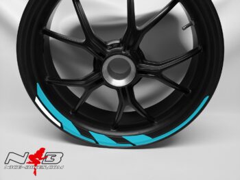 Motorrad Foliendesigns und Dekore - Shop - SPEED hellblau weiss Poseidon Felgendekor hellblau/weiß