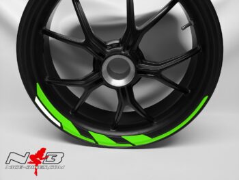 Motorrad Foliendesigns und Dekore - Shop - SPEED limegreen weiss Poseidon Felgendekor limegreen/weiß
