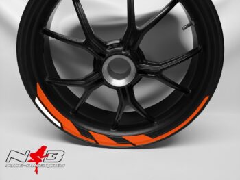 Motorrad Foliendesigns und Dekore - Shop - SPEED orange weiss Poseidon Felgendekor orange/weiß