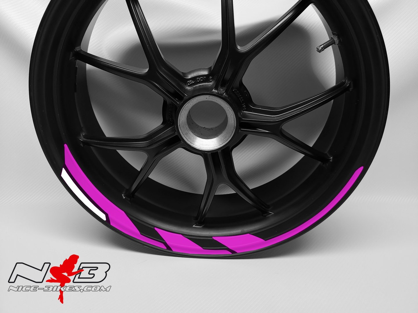 Motorrad Foliendesigns und Dekore - Poseidon Felgendekor pink/weiß - SPEED pink weiss Poseidon Felgendekor pink/weiß