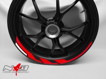 Motorrad Foliendesigns und Dekore - Shop - SPEED rot weiss Poseidon Felgendekor rot/weiß
