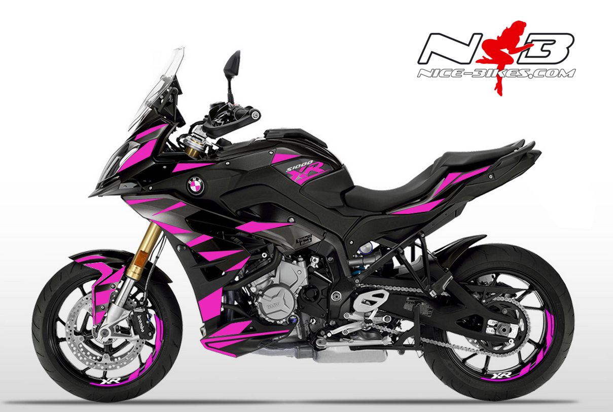 Motorrad Foliendesigns und Dekore - S1000XR Speed EDITION pink auf schwarzer Maschine 2019 - SPEED schwarz pink S1000XR Speed EDITION pink auf schwarzer Maschine 2019