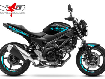 SV-650 hellblau auf schwarzer Maschine