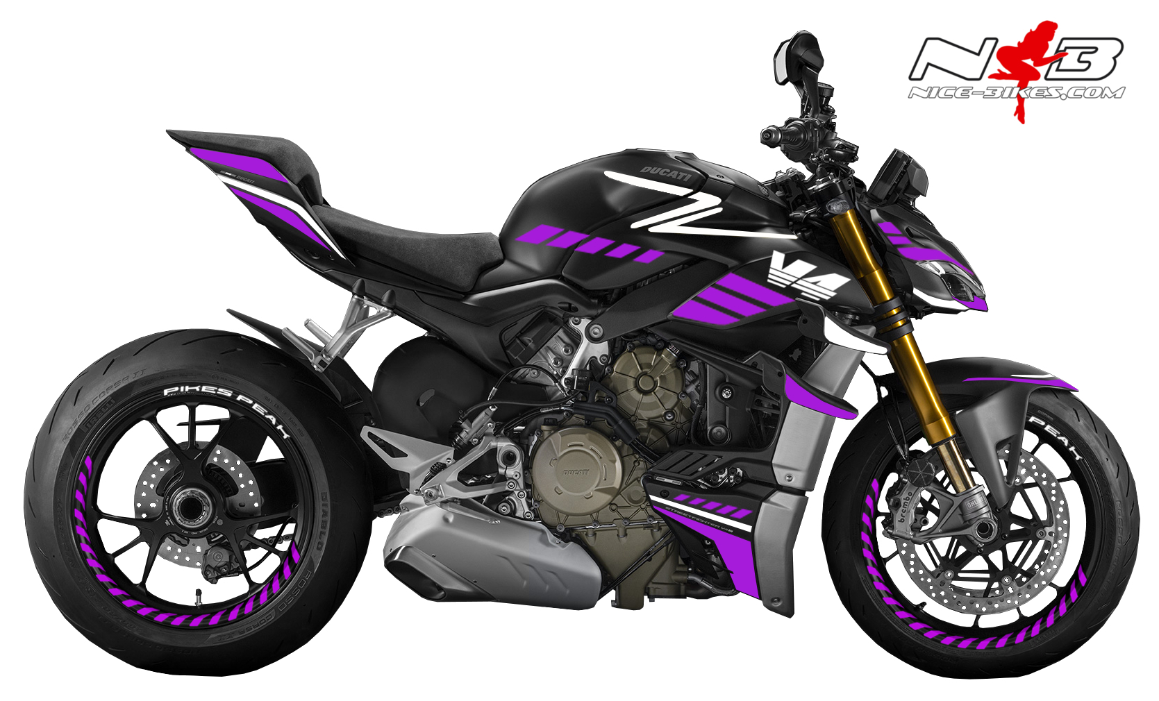 Motorrad Foliendesigns und Dekore - Foliendesign DUCATI Streetfighter ab 2021 SPEED Manga Violett - Streetfighter V4 SPEED Manga Violett D.STR .21.SP .080 Foliendesign DUCATI Streetfighter ab 2021 SPEED Manga Violett