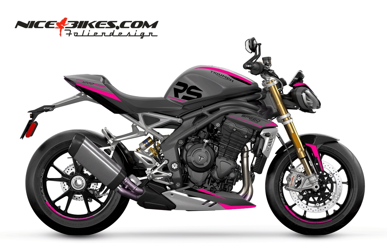 Motorrad Foliendesigns und Dekore - Foliendesign SPEED TRIPLE 1200 24 Pretty Pink - T.SP1200.24G.077 Pretty Pink Foliendesign SPEED TRIPLE 1200 24 Pretty Pink