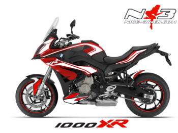 Motorrad Foliendesigns und Dekore - Shop - XR 2015 rotnb weiss BMW S1000XR EDITION weiß auf roter Maschine 2015 /2016