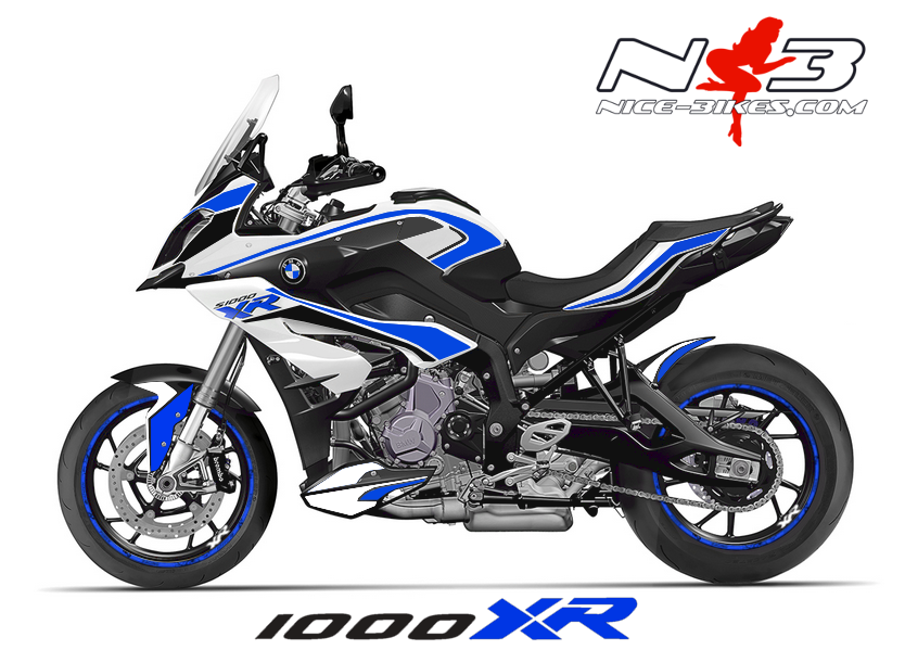 Motorrad Foliendesigns und Dekore - BMW S1000XR EDITION Blau auf weißer Maschine 2015 /2016 - XR 2015 weissnb Blau BMW S1000XR EDITION Blau auf weißer Maschine 2015 /2016