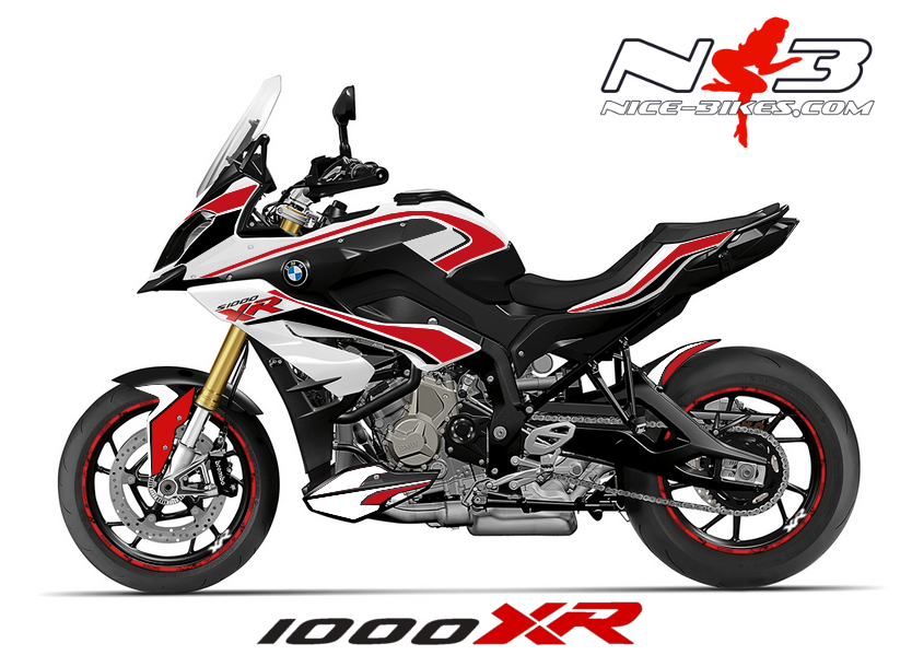 Motorrad Foliendesigns und Dekore - BMW S1000XR EDITION rot auf weißer Maschine 2015 /2016 - XR 2015 weissnb Rot BMW S1000XR EDITION rot auf weißer Maschine 2015 /2016