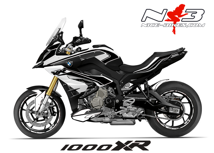 Motorrad Foliendesigns und Dekore - BMW S1000XR EDITION schwarz (in matt oder glänzend) auf weißer Maschine2015 /2016 - XR 2015 weissnb schwarz BMW S1000XR EDITION schwarz (in matt oder glänzend) auf weißer Maschine2015 /2016