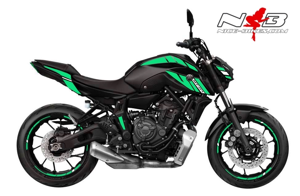 Motorrad Foliendesigns und Dekore - Foliendesign YAMAHA MT07 B.j. 2021 Miami Blue - Y.MT07.21.S.501 Miami Blue Foliendesign YAMAHA MT07 B.j. 2021 Miami Blue