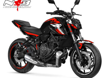 Motorrad Foliendesigns und Dekore - Shop - Y.MT07.22.S.306 Racing Red Foliendesign YAMAHA MT-07 Racing Red