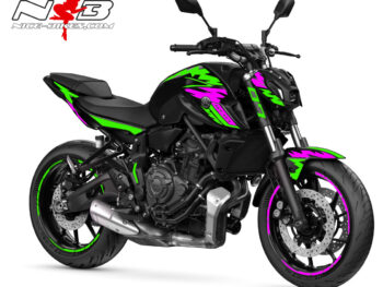 Motorrad Foliendesigns und Dekore - Shop - Y.MT07.22.S.441 Limegreen Pretty Pink Foliendesign MT-07 Limegreen - Pretty Pink