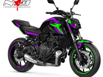 Motorrad Foliendesigns und Dekore - Shop - Y.MT07.22.S.444 Manga Violett Limegreen Foliendesign MT-07 Manga Violett - Limegreen