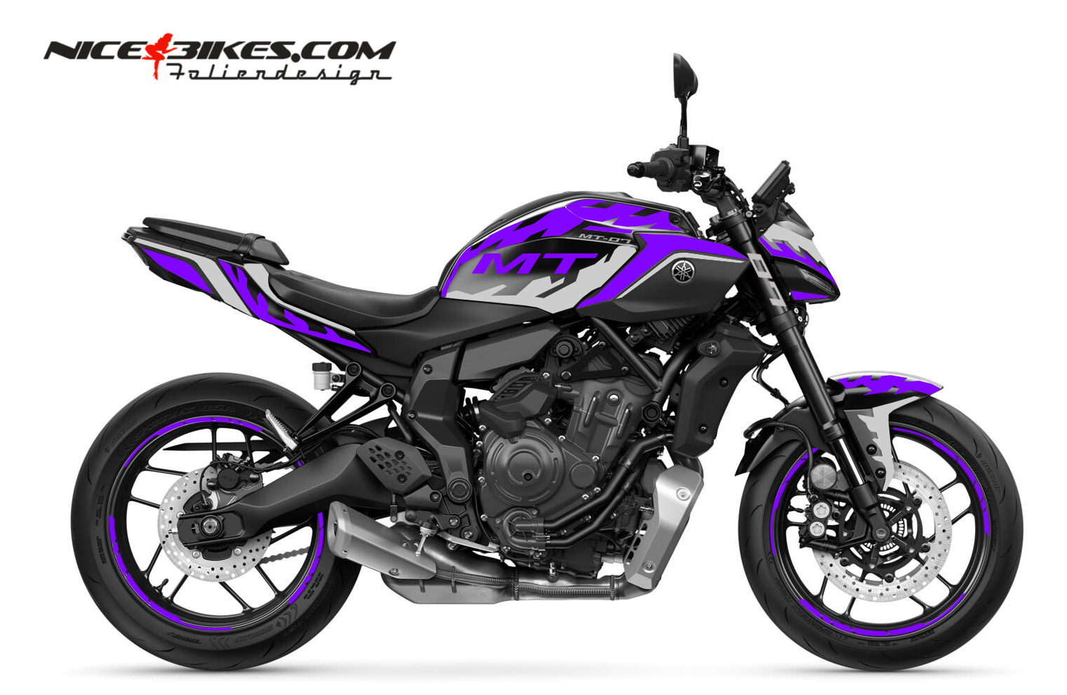 Motorrad Foliendesigns und Dekore - Foliendesign Yamaha MT07 Manga Violett - Y.MT07.25.080 Manga Violett Foliendesign Yamaha MT07 Manga Violett