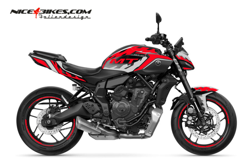 Mt07 Racer Foliendesign Yamaha MT07 Racing Red - Motorrad Dekor - Nice Bikes