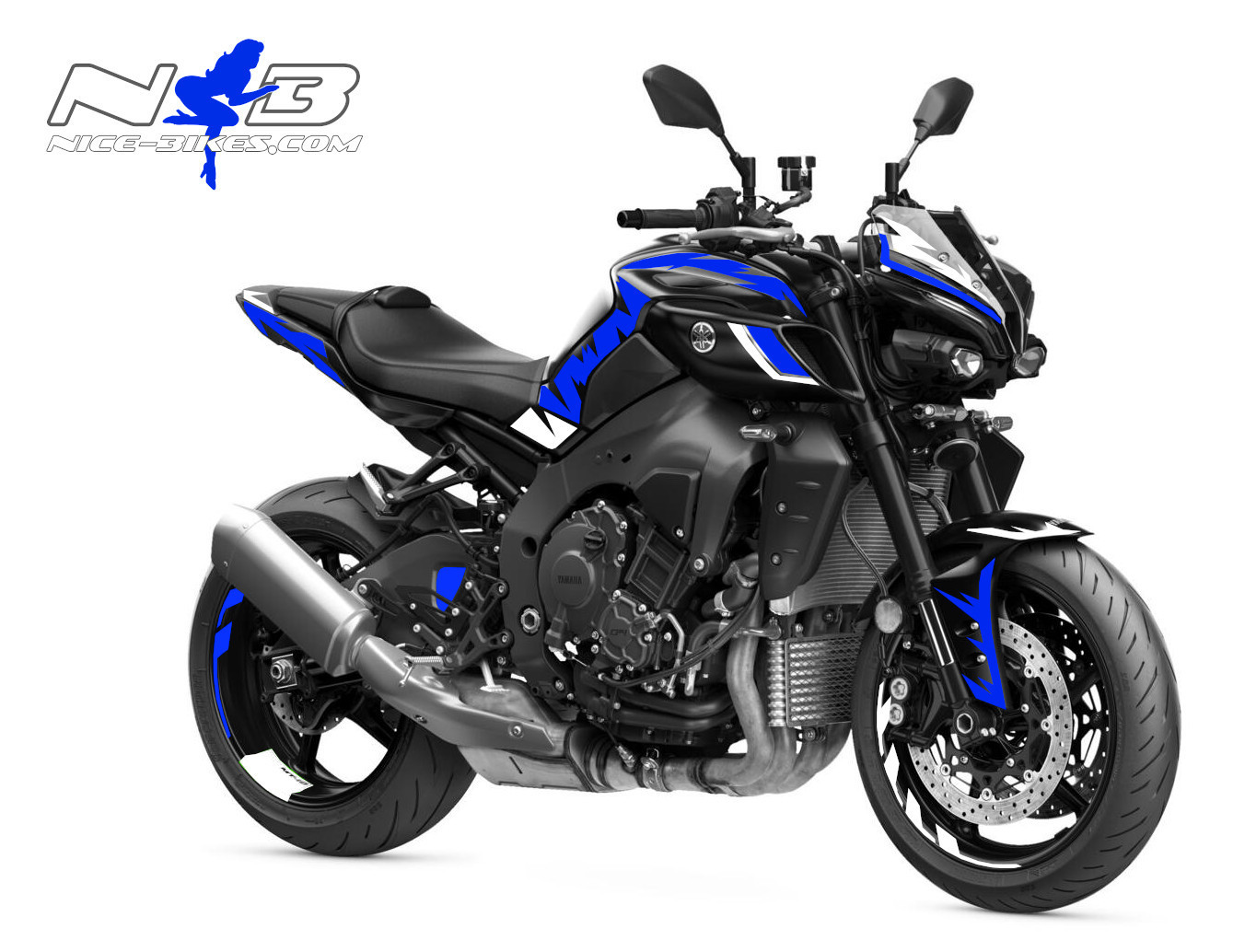 Motorrad Foliendesigns und Dekore - Foliendesign YAMAHA MT-10 Racing Blue - Y.MT10.22.057 Racing Blue Foliendesign YAMAHA MT-10 Racing Blue