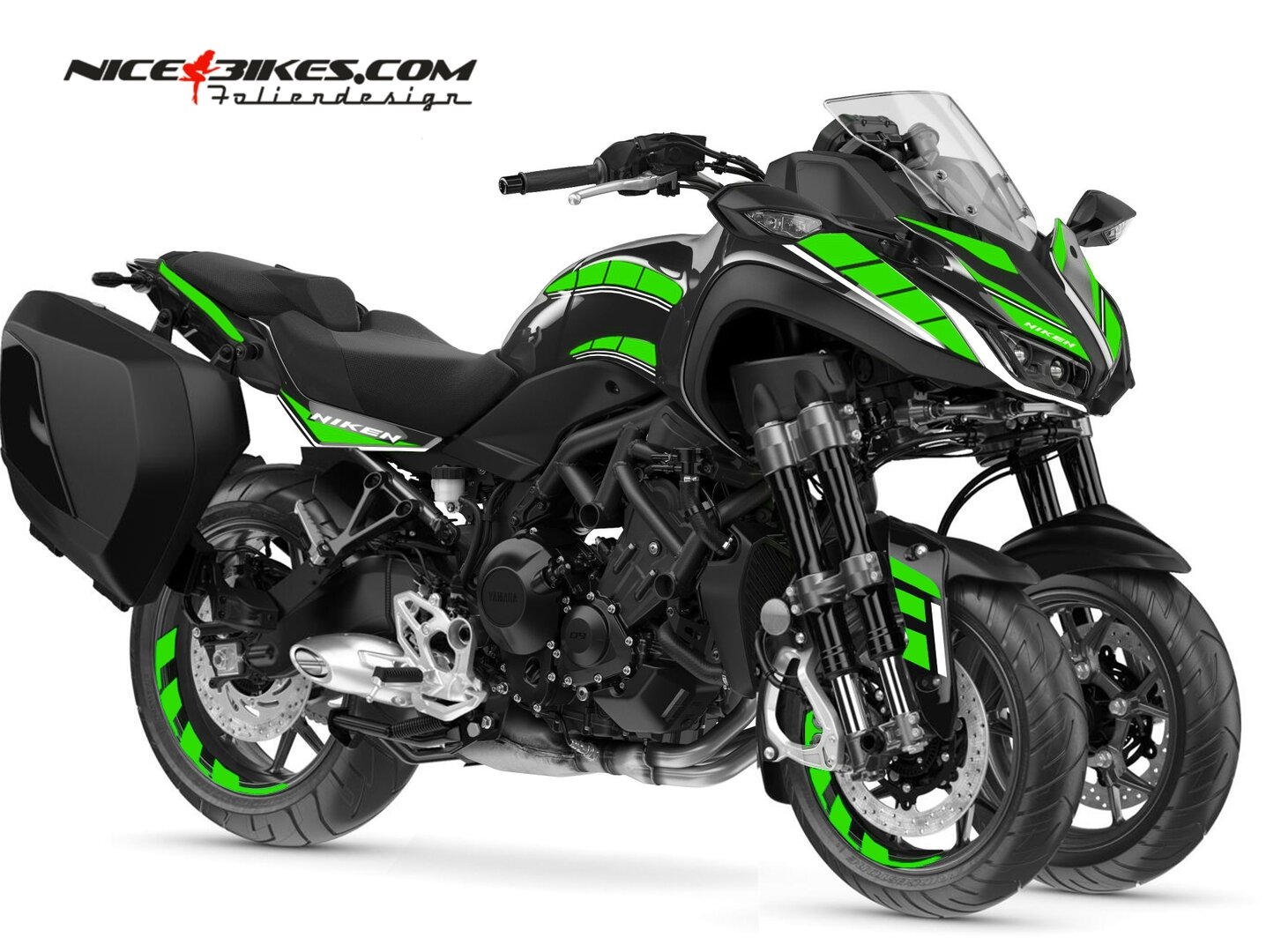 Motorrad Foliendesigns und Dekore - Foliendeisgn Yamaha Niken Limegreen - Y.N.S.24.064 Limegreen Foliendeisgn Yamaha Niken Limegreen