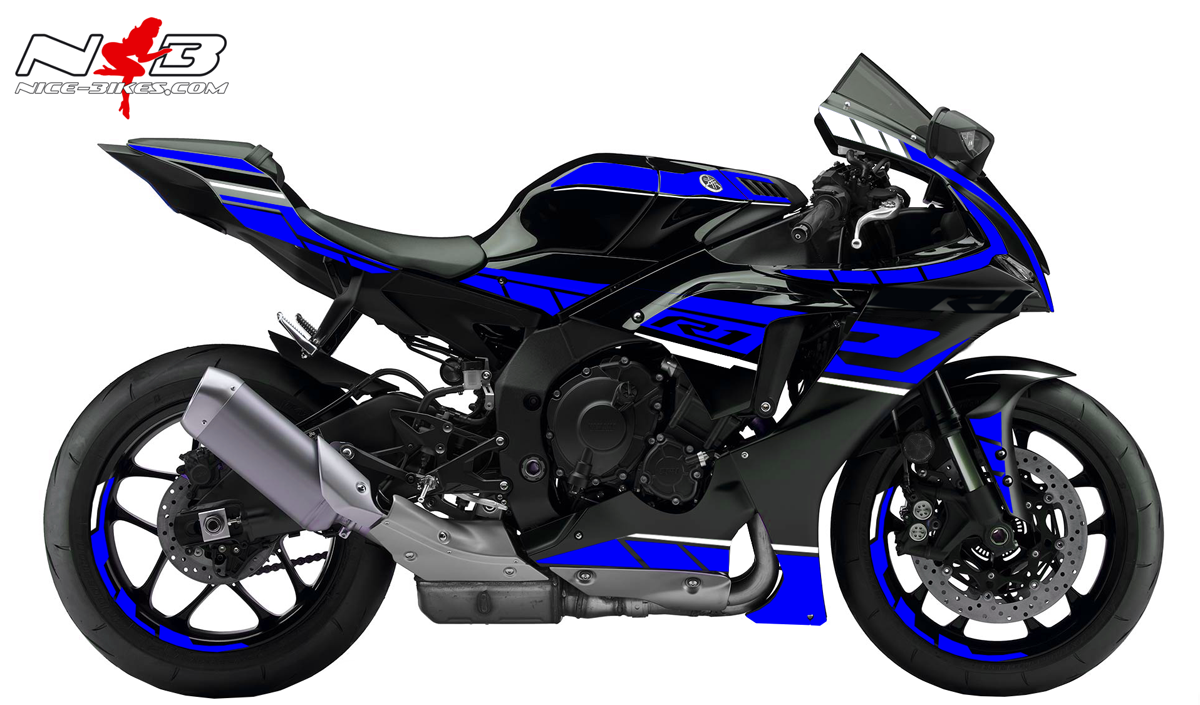 Motorrad Foliendesigns und Dekore - Foliendesign YAMAHA R1 Racing Blue - Y.R1.20.057 Racing Blue Foliendesign YAMAHA R1 Racing Blue