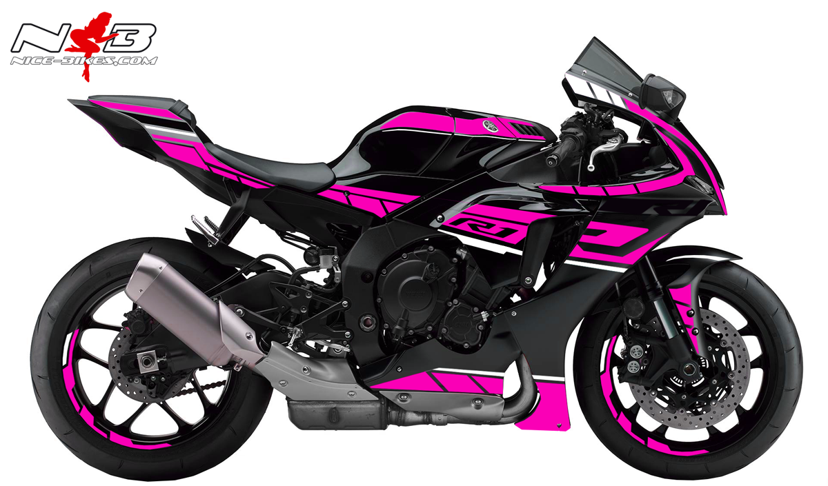 Motorrad Foliendesigns und Dekore - Foliendesign YAMAHA R1 Pretty Pink - Y.R1.20.077 Pretty Pink Foliendesign YAMAHA R1 Pretty Pink