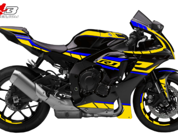 Foliendesign R1  Neon Yellow - Racing Blue