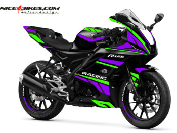 Foliendesign Yamaha R125 Limegreen - Manga Violett