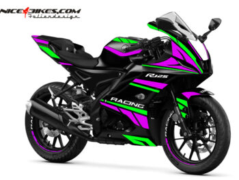 Foliendesign Yamaha R125  Limegreen-  Pretty Pink