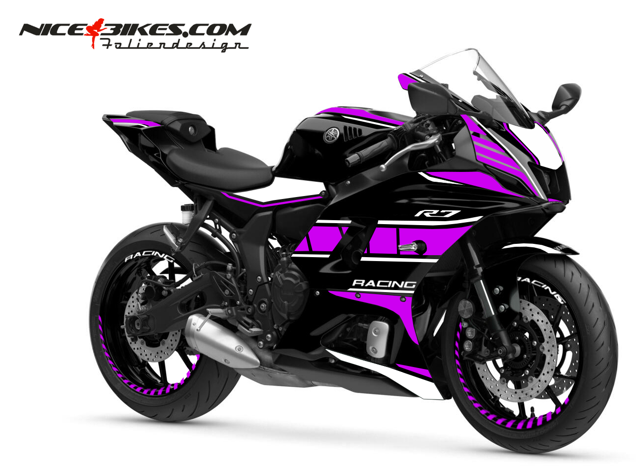 Motorrad Foliendesigns und Dekore - Foliendesign YAMAHA R7 Manga Violett - Y.R7.S.22.080 Manga Violett Foliendesign YAMAHA R7 Manga Violett