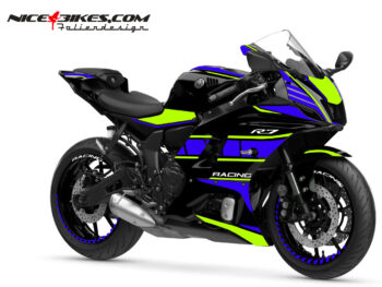 Foliendesign Yamaha R7 Limegreen - Racing Blue