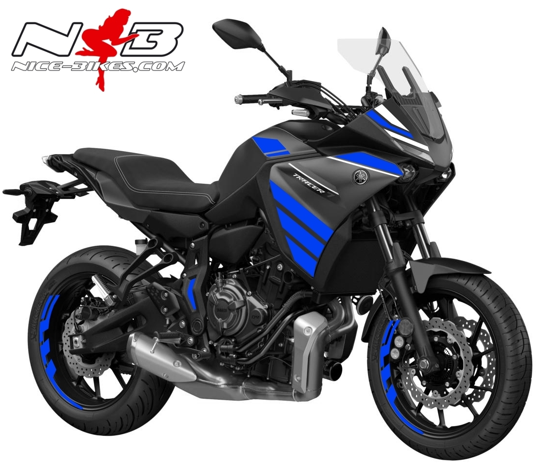 Motorrad Foliendesigns und Dekore - Foliendesign YAMAHA MT07 Tracer B.j. 2021 Racing Blue - Y.TR7 .21.S.057 Racing Blue Foliendesign YAMAHA MT07 Tracer B.j. 2021 Racing Blue