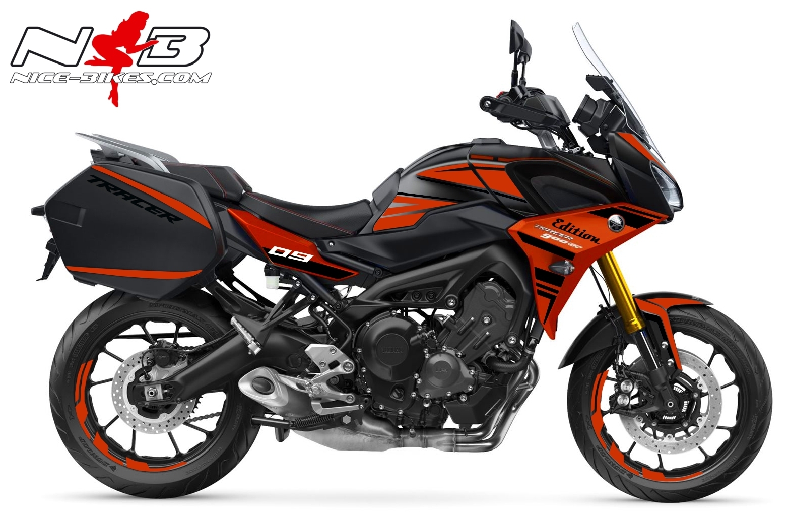 Motorrad Foliendesigns und Dekore - Foliendesign YAMAHA MT09 Tracer Bj. 2020 Racing Red - Y.TR920.G20 Racing RED Foliendesign YAMAHA MT09 Tracer Bj. 2020 Racing Red