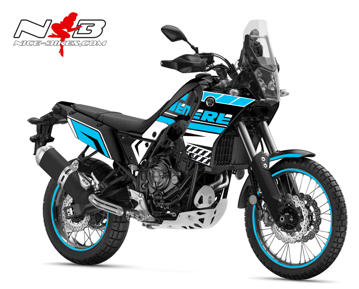 Motorrad Foliendesigns und Dekore - Foliendesign YAMAHA Teneré Light Blue 2022 - Y.Tenere7.B22.053 Light Blue Foliendesign YAMAHA Teneré Light Blue 2022