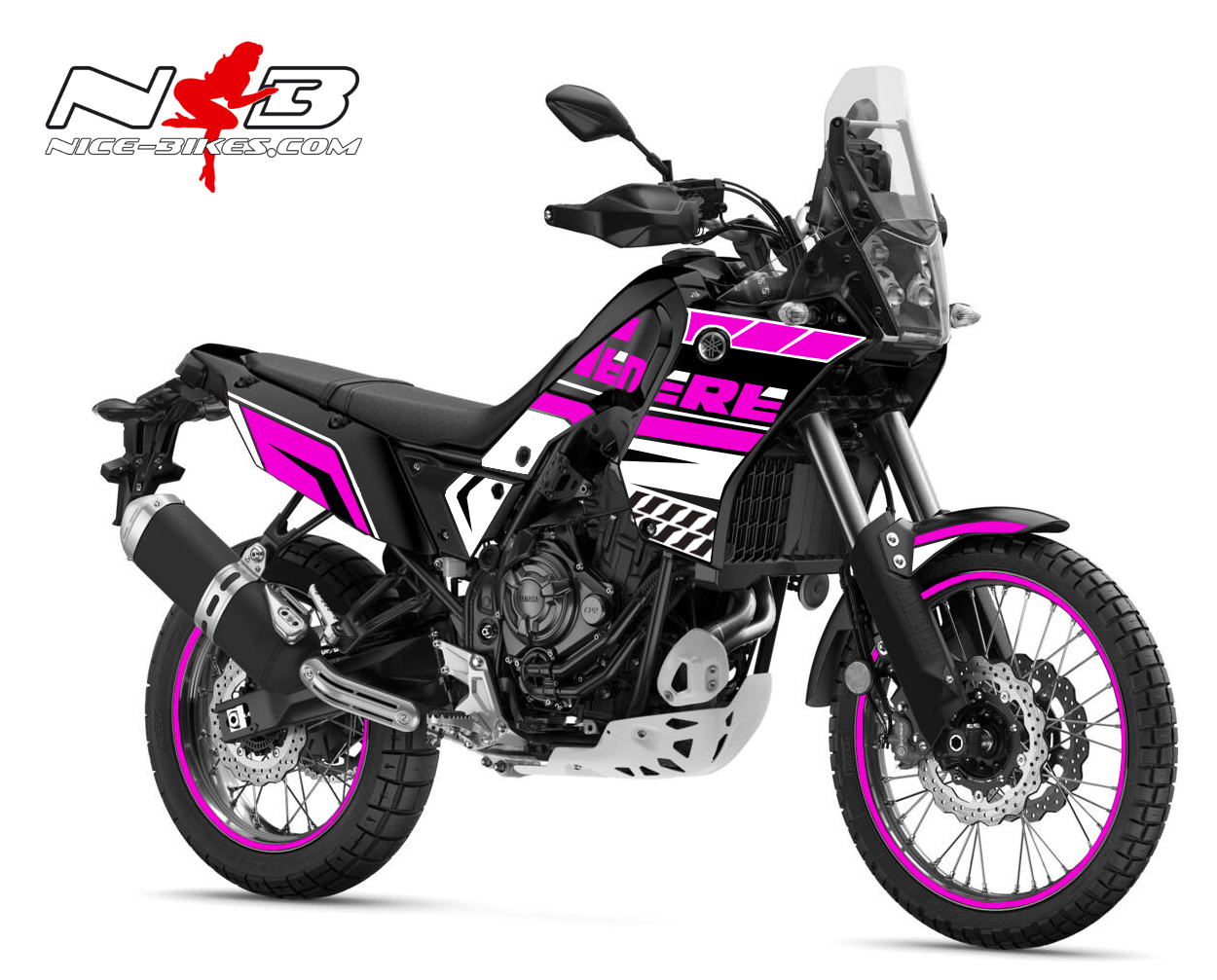 Motorrad Foliendesigns und Dekore - Foliendesign YAMAHA Teneré Pretty Pink 2022 - Y.Tenere7.B22.077 Pretty Pink Foliendesign YAMAHA Teneré Pretty Pink 2022