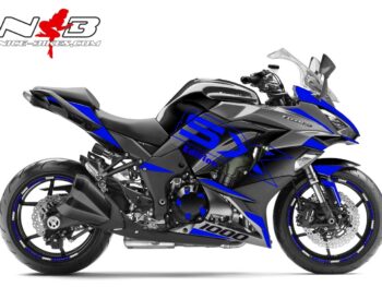 Motorrad Foliendesigns und Dekore - Shop - Z1000SX schwarz blau Z1000SX Foliendekor blau auf schwarzer Maschine