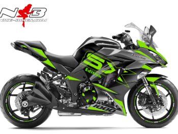 Z1000SX Foliendekor limegreen auf schwarzer Maschine