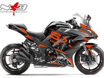 Z1000SX Foliendekor orange auf schwarzer Maschine