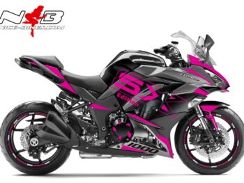 Z1000SX Foliendekor pink auf schwarzer Maschine