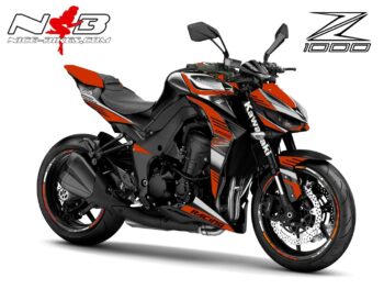 Z1000 Foliendekor orange / alu gebürstet