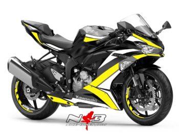 ZX6R Foliendekor gelb für schwarzer Maschine